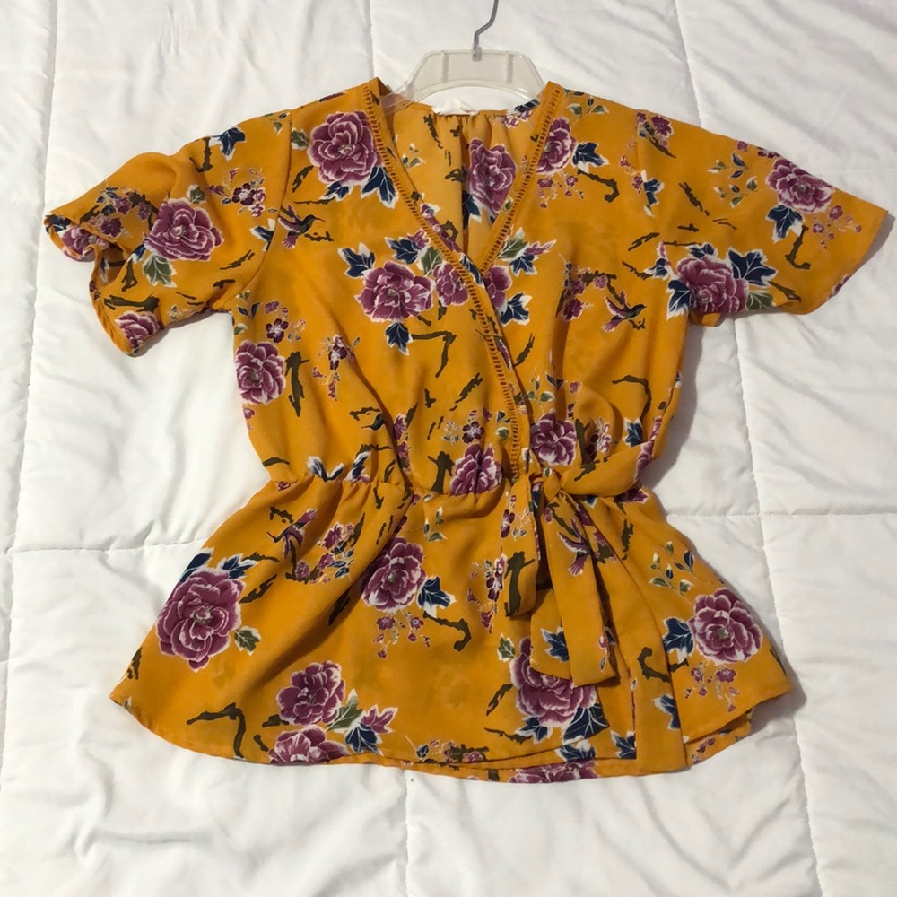 Yellow floral top